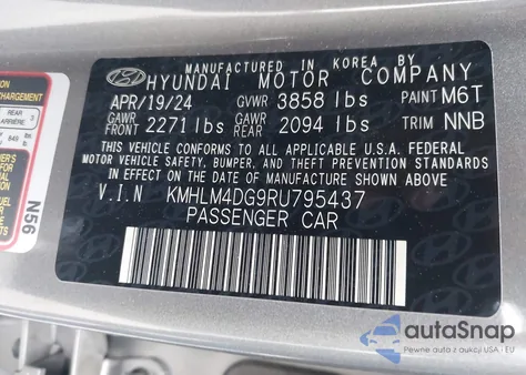 2024 Hyundai Elantra Sel from USA, damaged, VIN KMHLM4DG9RU795437